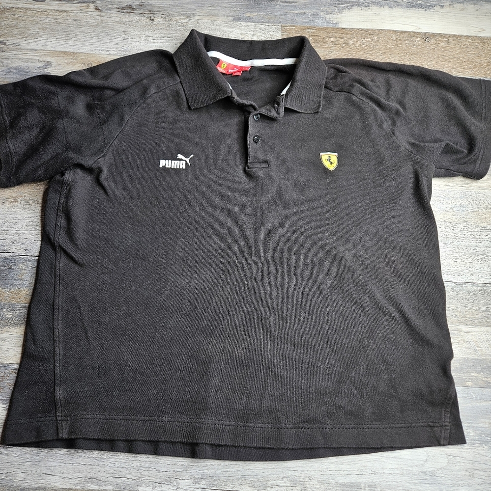 Puma X Ferrari Black Polo Shirt Men's XL